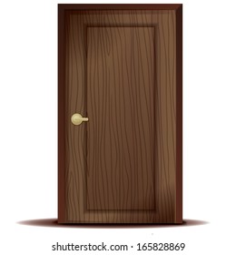 isolated vector wooden door