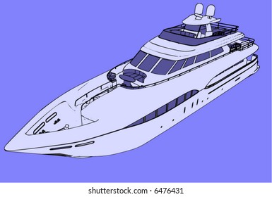isolated vector yacht