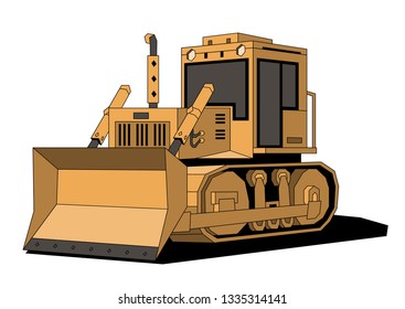 isolated vector yellow bulldozer