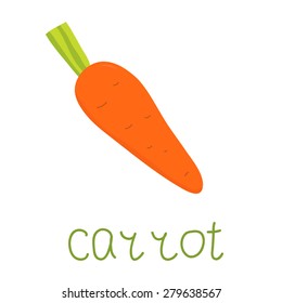 Isolated vegetable. Doodle carrot. Can be used for children