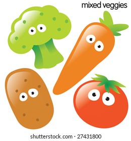 Isolated Vegetable set