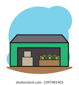 Isolated vegetable shop building icon Vector illustration