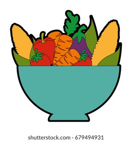 isolated vegetables bowl