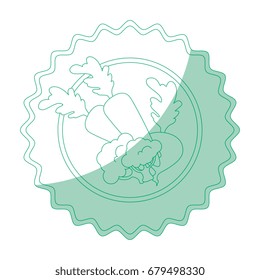 isolated vegetables round icon