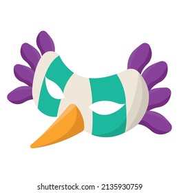 Isolated venetian facial mask with feathers Vector