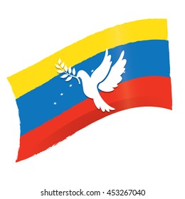 Isolated Venezuelan flag, Conceptual peace, Vector illustration