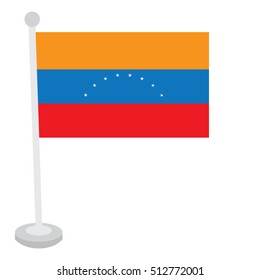 Isolated Venezuelan flag on a white background, Vector illustration