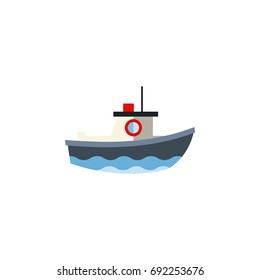 Isolated Vessel Flat Icon. Transport Vector Element Can Be Used For Vessel, Ship, Transport Design Concept.