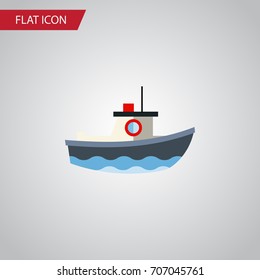Isolated Vessel Flat Icon. Transport Vector Element Can Be Used For Vessel, Ship, Transport Design Concept.