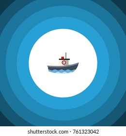 Isolated Vessel Flat Icon. Transport Vector Element Can Be Used For Vessel, Ship, Transport Design Concept.