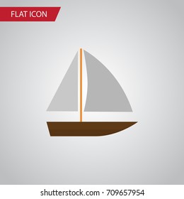Isolated Vessel Flat Icon. Yacht  Vector Element Can Be Used For Boat, Yacht, Vessel Design Concept.
