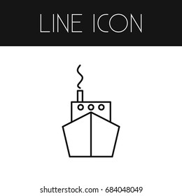 Isolated Vessel Outline. Ship Vector Element Can Be Used For Ship, Vessel, Boat Design Concept.