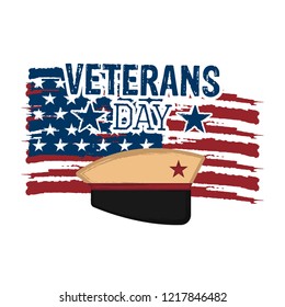 Isolated veteran day label. Vector illustration design