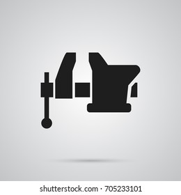 Isolated Vice Icon Symbol On Clean Background. Vector Clamp Element In Trendy Style.