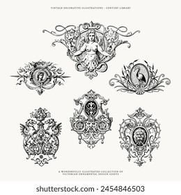 Isolated Victorian Decorative Design Assets	