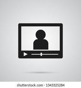 Isolated video blogger icon symbol on clean background. Vector vlog element in trendy style.
