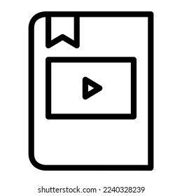 Isolated video e learning in outline icon on white background