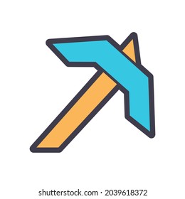 Isolated video game pickaxe icon Vector illustration