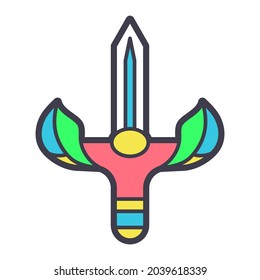 Icono de espada de videojuego aislado Ilustración vectorial