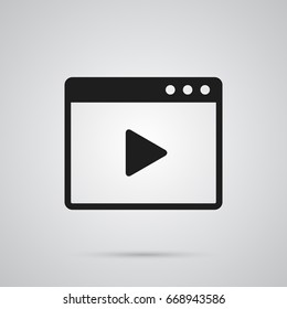 Isolated Video Marketing Icon Symbol On Clean Background. Vector Movie Element In Trendy Style.