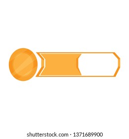 Isolated videogame bar with a golden coin. Vector illustration design
