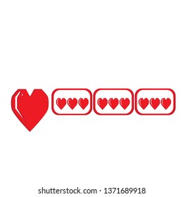 Isolated videogame bar with a heart shape icon. Vector illustration design