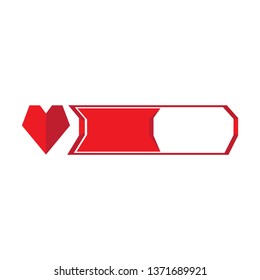 Isolated videogame bar with a heart shape icon. Vector illustration design