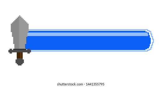 Isolated videogame bar with a sword pixelated icon - Vector