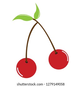 Isolated videogame cherry fruit icon. Vector illustration design