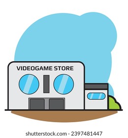 Isolated videogame store building icon Vector illustration