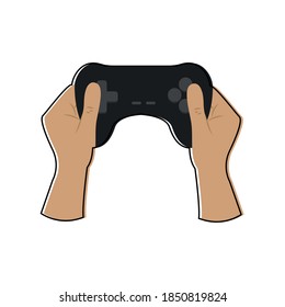 Isolated videogames play activity home with hands icon- Vector