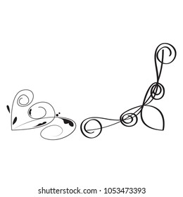 Isolated vintage arabesque