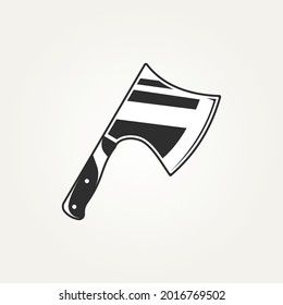 isolated vintage axe vector template vector illustration design. classic retro butcher, lumberjack, and chef knife icon logo concept