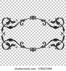 Isolated vintage baroque ornament retro pattern antique style acanthus. Decorative design element filigree calligraphy vector. You can use for wedding decoration of greeting card and laser cutting.