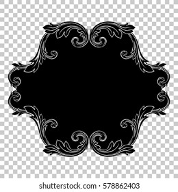 Isolated vintage baroque ornament retro pattern antique style acanthus. Decorative design element filigree calligraphy vector. You can use for wedding decoration of greeting card and laser cutting.