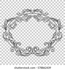 Isolated vintage baroque ornament retro pattern antique style acanthus. Decorative design element filigree calligraphy vector. You can use for wedding decoration of greeting card and laser cutting.