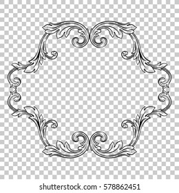 Isolated vintage baroque ornament retro pattern antique style acanthus. Decorative design element filigree calligraphy vector. You can use for wedding decoration of greeting card and laser cutting.