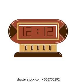 Isolated vintage clock on white background. Retro clock for decoration.