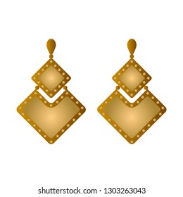 Isolated vintage earrings image. Vector illustration design