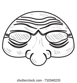 Isolated vintage halloween opera mask on a white background, Vector illustration