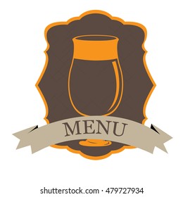 Isolated vintage menu design label, Vector illustration