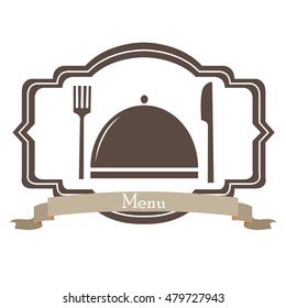 Isolated vintage menu label design, Vector illustration