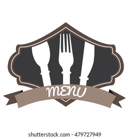 Isolated vintage menu label design, Vector illustration