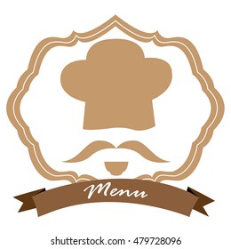 Isolated vintage menu label design, Vector illustration