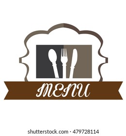 Isolated vintage menu label design, Vector illustration