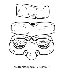 Isolated vintage pirate mask on a white background, Vector illustration