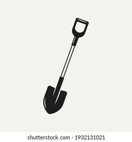 isolated vintage shovel icon template vector illustration design. classic retro farming, mining, building graphic resource