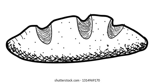 Isolated vintage sketch of a bread. Vector illustration design