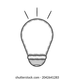 Isolated vintage sketch of a lightbulb school supply icon