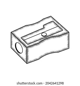 Isolated vintage sketch of a sharpener school supply icon